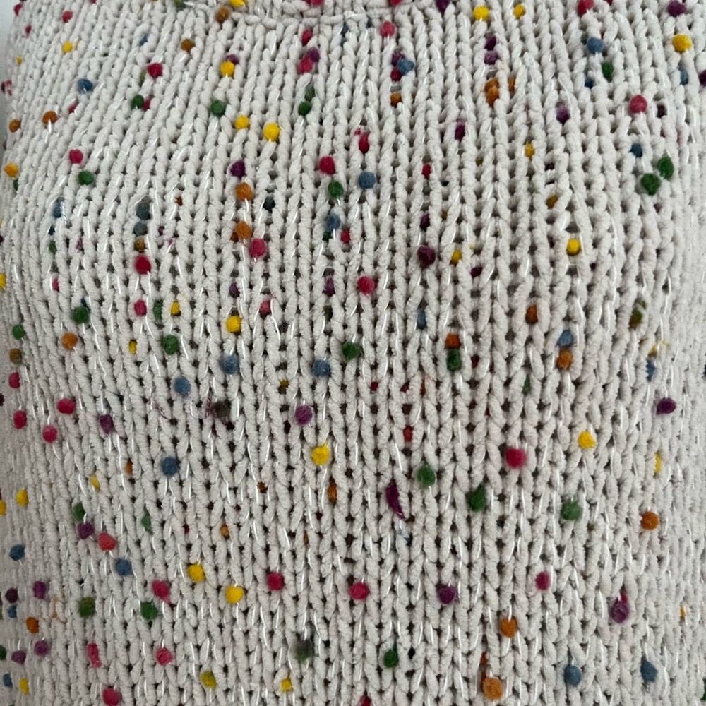 Seven7 Women's Chunky Knit Multicolor Pom Pom Sweater Size Small - Picture 6 of 9